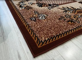 Hnedý koberec Shiraz BCF Mriezka – klasický vzor do interiéru Rozmer: 120x170 cm