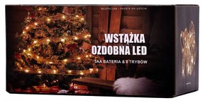 IKO Vianočné svetielka 100 LED, 10m stuha – studená biela