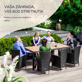 InternetovaZahrada Záhradná ratanová zostava Berlin 1+8 - drevo/čierna