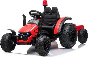 LEAN CARS Batériový traktor s prívesom HZB-200 červený