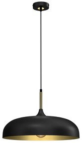 Závesné svietidlo Lincoln, 1x zlaté/čierne kovové tienidlo, (fi 45cm), b/g