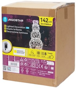 Aigostar-LED Vonkajšia vianočná dekorácia LED/3,6W/31/230V 2700K 60cm IP44 snehuliak