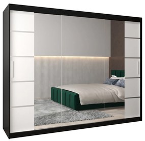 Šatníková skriňa 250 cm Verika 4 250 (čierna + biela). Akcia -10%. Vlastná spoľahlivá doprava až k Vám domov. 1064323