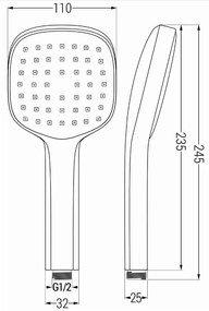 Mexen príslušenstvo - 1-bodový ručný sprchový set R-33, chróm/biela, 785336052-02