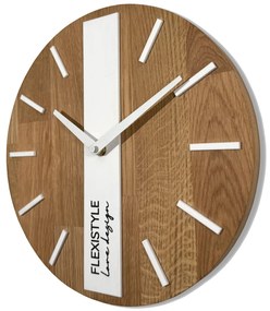 Dekorstudio Drevené hodiny DUB klasik 30cm - biele