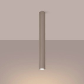 Stropné svietidlo Karbon, 1x tmavobéžové hliníkové tienidlo, (60 cm)