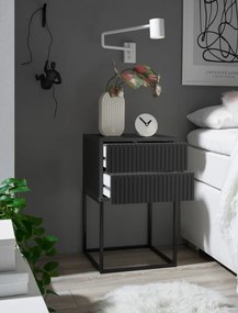 Nočný stolík s 2 zásuvkami Marle, grafitový