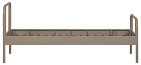 Béžová kovová jednolôžková posteľ s roštom 90x200 cm Mata – WOOOD
