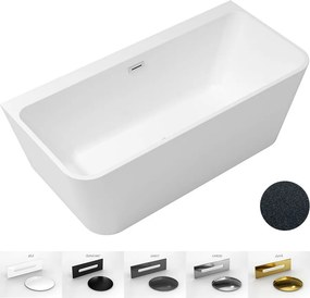 Besco Akrylátová voľne stojaca vaňa Varya Glam G 150x75 BESCO-Typ výpuste: Click-Clack s prepadom, chróm, BESCO-Rozmery: 150x75, BESCO-Farba: Biela/g…
