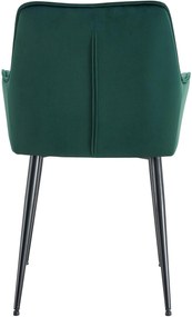 Jedálenská stolička Ferndale - zamat - tmavo zelená