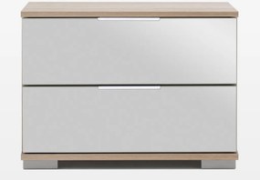 Nočný stolík Easy Plus, dub sonoma/zrkadlo