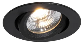 Zapustené bodové svietidlo čierne, naklápacie, 8,2 cm, vrátane LED stmievateľné do teplej farby IP54 Ultra Slim - Pupil