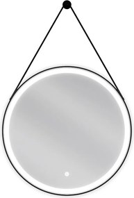 Mexen Reni, LED kúpeľňové zrkadlo s podsvietením 60x60 cm, 6000K, čierny rám, ochrana proti zahmlievaniu, 9812-060-060-611-70