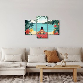 Obraz - Jogínka na pláži (90x60 cm)