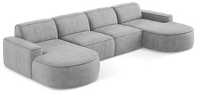 Svetlosivá ženilková rohová pohovka (do tvaru "U") Omao – Makamii