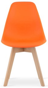 Oranžová stolička KITO s bukovými nohami