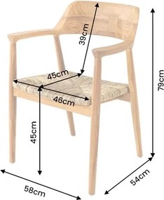 Dizajnová jedálenská stolička Ottoline teak / ratan
