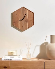 Šesťhranné drevené nástenné hodiny eikaz 35 x 35 cm MUZZA