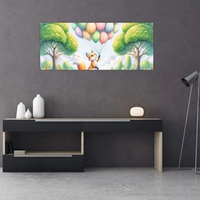 Obraz – Šťastná líška (120x50 cm)