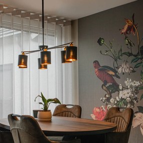 Moderné závesné svietidlo čierne nastaviteľné 6-žiarovkové - Lofty