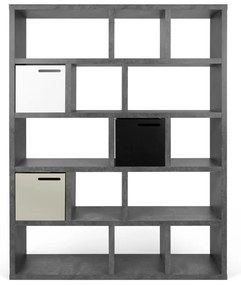Sivá knižnica v dekore betónu 150x198 cm Berlin – TemaHome
