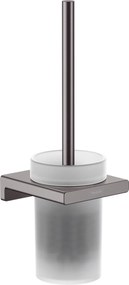 Hansgrohe AddStoris, držiak na WC kefu nástenný, kartáčovaný čierny chróm, HAN-41752340