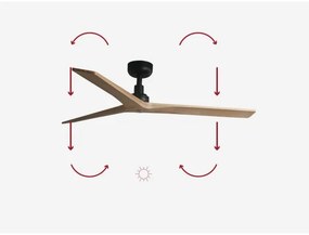 FARO 34283 -Stropný ventilátor KLIM M borovica/čierna pr. 125 cm+dálkové ovládanie
