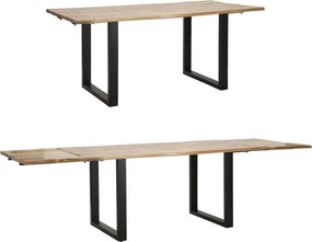 Jedálenský rozkladací stôl Edge 180/280 cm z masívu hnedý/čierny