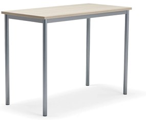 Stôl SONITUS PLUS, 1200x600x900 mm, akustický HPL - jaseň, strieborná