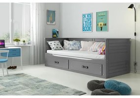 Výsuvná detská posteľ HERMES sivá 200x90 cm