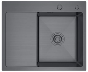 Erga HD, 1-komorový oceľový drez 580x480x210 mm, pravý, grafitová, ERG-MLS-HD5848RB