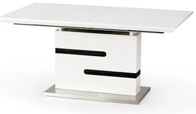 Rozkladací stôl Monaco 160/220x90cm Mdf/Oceľ – Biely/Popolavý