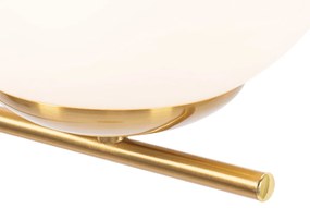 Art Deco stojaca lampa zlatá a opálové sklo - Flore