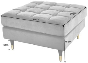 Taburetka Velvet Cozy 80cm grey velvet