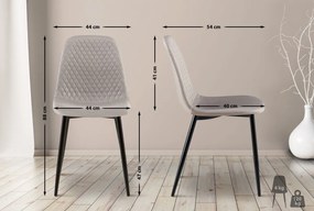 4x Stolička Giverny látka - sivá