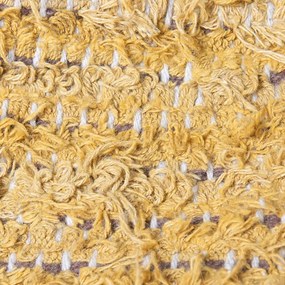 Okrový ručne tkaný bavlnený koberec so vzorom Woven - 120*180 cm