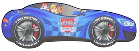 TOP BEDS Detská auto posteľ Racing Car Hero - Dogs Adventure modrá  140cm x 70cm