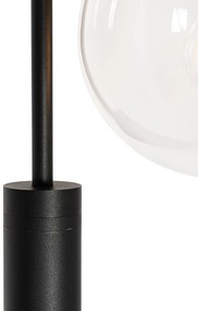 Moderná vonkajšia lampa čierna s priehľadným sklom 200 cm IP44 - Sfera