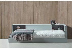 Sivá jednolôžková posteľ z borovicového dreva WOOOD Connect, 90 x 200 cm