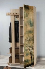 Vešiak so skriňou Garmanto Tree Sonoma Oak