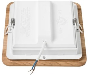 LED Podhľadové svietidlo WOODY SPOT LED/17W/230V 3000K dub 18,5x18,5 cm