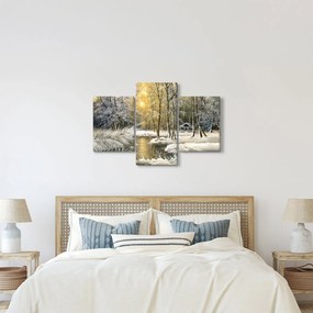Obraz - Chalúpka v lese, olejomaľba (90x60 cm)