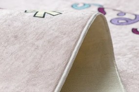 Detský koberec protišmykový BAMBINO 2285 Triedy, čísla ružový