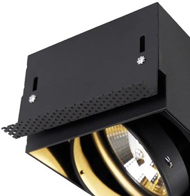 Zástropné bodové svetlo čierne GU10 AR111 bez rámu 2-svetlo - Oneon