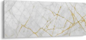 Obraz - Bielo-zlatý mramor (120x50 cm)