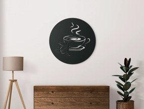 drevko Obraz na stenu Lahodná káva Rozmer obrazu: 44,5 x 44,5 cm, Farba dekorácie: Čierna