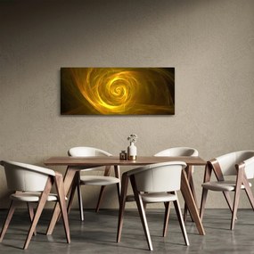 Obraz abstraktnej žltej špirály (120x50 cm)