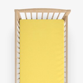 Goldea plachta jersey do detské postieľky - svetle žltá 60 x 120 cm