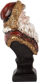 Červeno-zlatá vianočná dekorácia busta Santa Claus - 10*8*17 cm