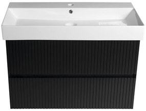 Sapho, FILENA umývadlová skrinka 82x51,5x43cm, čierna matná strip, FID1285BS